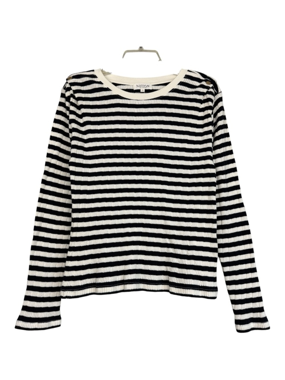 Evereve Nation LTD Thermal Waffle Striped Long Sleeve Top - Picture 4 of 8
